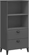vidaXL - Boekenkast - VIKEN - 60x35x123 - cm - massief - grenenhout - antracietgrijs