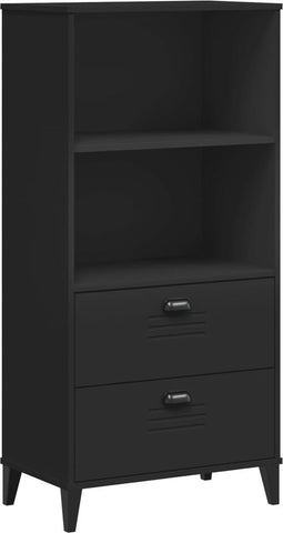 vidaXL - Boekenkast - VIKEN - 60x35x123 - cm - massief - grenenhout - zwart