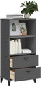 vidaXL - Boekenkast - VIKEN - 60x35x123 - cm - massief - grenenhout - antracietgrijs