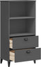 vidaXL - Boekenkast - VIKEN - 60x35x123 - cm - massief - grenenhout - antracietgrijs