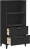 vidaXL - Boekenkast - VIKEN - 60x35x123 - cm - massief - grenenhout - zwart