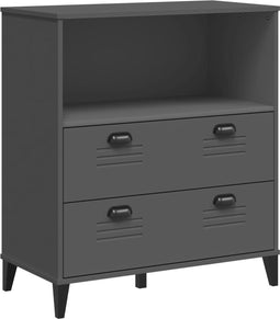 vidaXL - Boekenkast - VIKEN - 80x40x90 - cm - massief - grenenhout - antracietgrijs