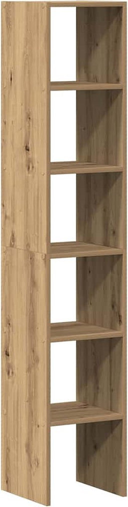 vidaXL - Boekenkasten - 2 - st - 30x30x80 - cm - bewerkt - hout - artisanaal - eiken