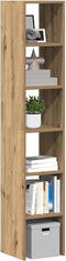 vidaXL - Boekenkasten - 2 - st - 30x30x80 - cm - bewerkt - hout - artisanaal - eiken