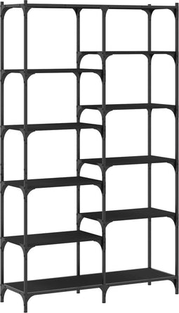 vidaXL - Boekenrek - 100x32x170 - cm - bewerkt - hout - en - ijzer - zwart