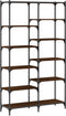 vidaXL - Boekenrek - 100x32x170 - cm - bewerkt - hout - en - ijzer - bruin - eikenkleur