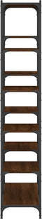 vidaXL - Boekenrek - 100x32x170 - cm - bewerkt - hout - en - ijzer - bruin - eikenkleur
