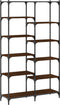vidaXL - Boekenrek - 100x32x170 - cm - bewerkt - hout - en - ijzer - bruin - eikenkleur