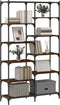 vidaXL - Boekenrek - 100x32x170 - cm - bewerkt - hout - en - ijzer - bruin - eikenkleur