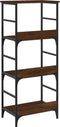 vidaXL - Boekenrek - 50x33x117,5 - cm - bewerkt - hout - bruin - eikenkleur