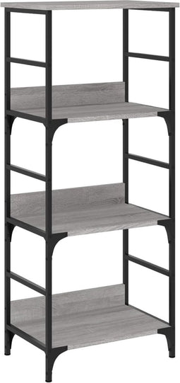 vidaXL - Boekenrek - 50x33x117,5 - cm - bewerkt - hout - grijs - sonoma - eikenkleurig