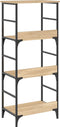 vidaXL - Boekenrek - 50x33x117,5 - cm - bewerkt - hout - sonoma - eikenkleurig