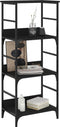 vidaXL - Boekenrek - 50x33x117,5 - cm - bewerkt - hout - zwart