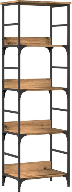 vidaXL - Boekenrek - 50x33x153 - cm - bewerkt - hout - artisanaal - eikenkleurig