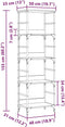 vidaXL - Boekenrek - 50x33x153 - cm - bewerkt - hout - artisanaal - eikenkleurig