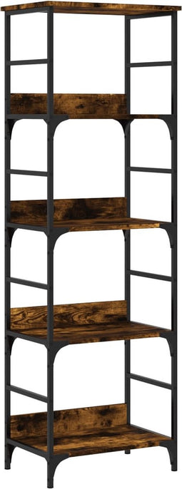 vidaXL - Boekenrek - 50x33x153 - cm - bewerkt - hout - gerookt - eikenkleurig
