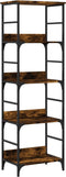 vidaXL - Boekenrek - 50x33x153 - cm - bewerkt - hout - gerookt - eikenkleurig