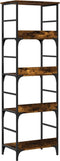 vidaXL - Boekenrek - 50x33x153 - cm - bewerkt - hout - gerookt - eikenkleurig