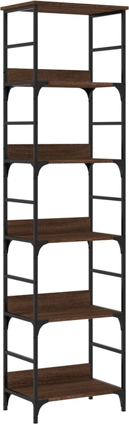 vidaXL - Boekenrek - 50x33x188,5 - cm - bewerkt - hout - bruin - eikenkleur