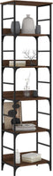 vidaXL - Boekenrek - 50x33x188,5 - cm - bewerkt - hout - bruin - eikenkleur
