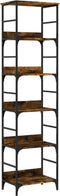 vidaXL - Boekenrek - 50x33x188,5 - cm - bewerkt - hout - gerookt - eikenkleurig
