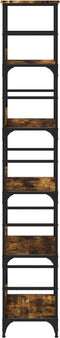 vidaXL - Boekenrek - 50x33x188,5 - cm - bewerkt - hout - gerookt - eikenkleurig