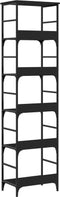 vidaXL - Boekenrek - 50x33x188,5 - cm - bewerkt - hout - zwart