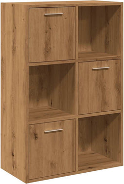 vidaXL - Boekenrek - 60,5x30x90 - cm - bewerkt - hout - artisanaal - eikenkleurig