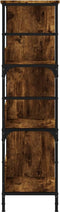 vidaXL - Boekenrek - 78,5x33x117,5 - cm - bewerkt - hout - gerookt - eikenkleurig