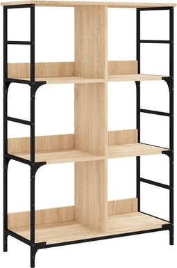 vidaXL - Boekenrek - 78,5x33x117,5 - cm - bewerkt - hout - sonoma - eikenkleurig