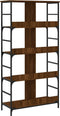 vidaXL - Boekenrek - 78,5x33x153 - cm - bewerkt - hout - bruin - eikenkleur