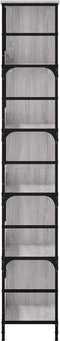 vidaXL - Boekenrek - 78,5x33x188,5 - cm - bewerkt - hout - grijs - sonoma - eikenkleur