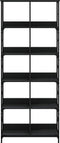 vidaXL - Boekenrek - 78,5x33x188,5 - cm - bewerkt - hout - zwart