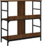 vidaXL - Boekenrek - 78,5x33x82 - cm - bewerkt - hout - bruin - eikenkleur