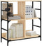 vidaXL - Boekenrek - 78,5x33x82 - cm - bewerkt - hout - en - ijzer - sonoma - eikenkleur