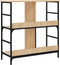 vidaXL - Boekenrek - 78,5x33x82 - cm - bewerkt - hout - en - ijzer - sonoma - eikenkleur