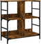 vidaXL - Boekenrek - 78,5x33x82 - cm - bewerkt - hout - gerookt - eikenkleurig