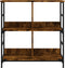 vidaXL - Boekenrek - 78,5x33x82 - cm - bewerkt - hout - gerookt - eikenkleurig