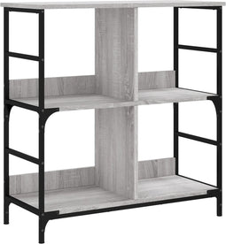 vidaXL - Boekenrek - 78,5x33x82 - cm - bewerkt - hout - grijs - sonoma - eikenkleur