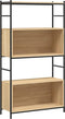 vidaXL - Boekenrek - 80x30x145,5 - cm - bewerkt - hout - en - ijzer - sonoma - eiken
