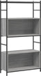 vidaXL - Boekenrek - 80x30x145,5 - cm - bewerkt - hout - en - ijzer - grijs - sonoma