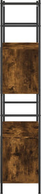 vidaXL - Boekenrek - 80x30x145,5 - cm - bewerkt - hout - en - ijzer - gerookt - eiken