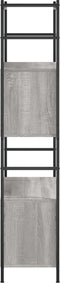 vidaXL - Boekenrek - 80x30x145,5 - cm - bewerkt - hout - en - ijzer - grijs - sonoma