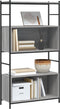 vidaXL - Boekenrek - 80x30x145,5 - cm - bewerkt - hout - en - ijzer - grijs - sonoma