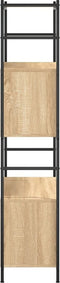 vidaXL - Boekenrek - 80x30x145,5 - cm - bewerkt - hout - en - ijzer - sonoma - eiken