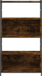 vidaXL - Boekenrek - 80x30x145,5 - cm - bewerkt - hout - en - ijzer - gerookt - eiken