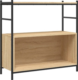 vidaXL - Boekenrek - 80x30x78,5 - cm - bewerkt - hout - en - ijzer - sonoma - eikenkleur