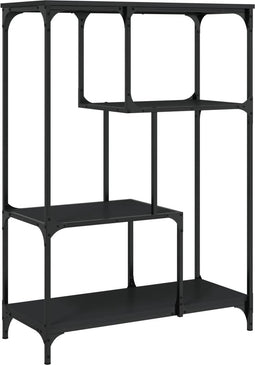 vidaXL - Boekenrek - 81x36x115 - cm - bewerkt - hout - en - staal - zwart