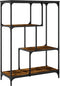 vidaXL - Boekenrek - 81x36x115 - cm - bewerkt - hout - en - staal - gerookt - eikenkleur