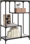 vidaXL - Boekenrek - 81x36x115 - cm - bewerkt - hout - en - staal - grijs - sonoma